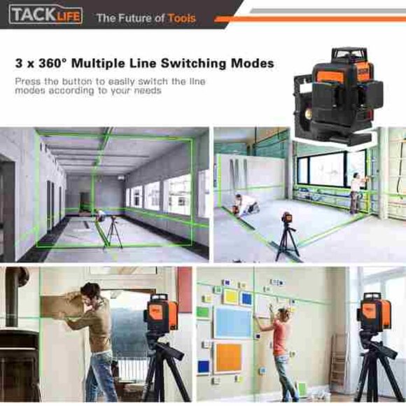 Tacklife Cross-Line Laser Level 360°, Horizontal and Vertical Alignment - Picture 8 of 8
